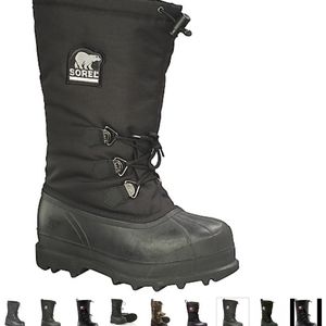 SOREL GLACIER BLACK SNOW BOOTS WITH LINERS